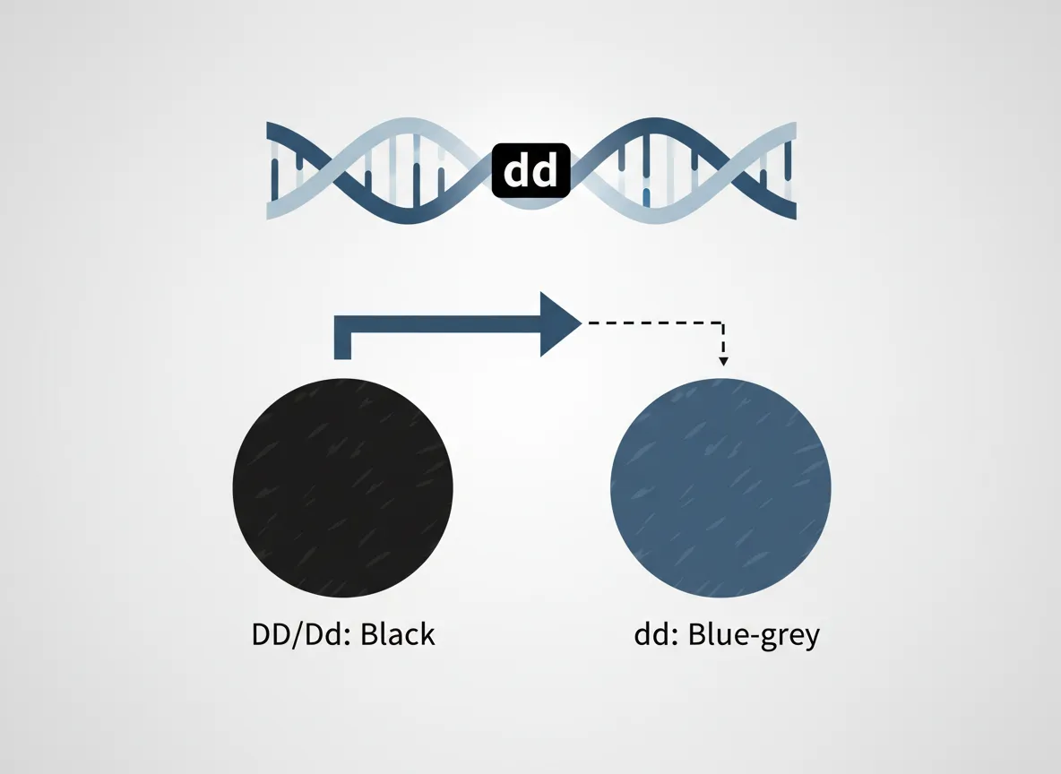 Genetic diagram illustration of cat coat dilution gene mechanism