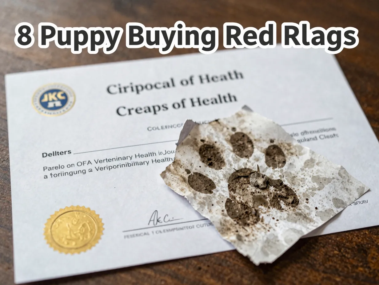 Health certificate covering dirty paper pawprint mud reputable versus irresponsible breeding
