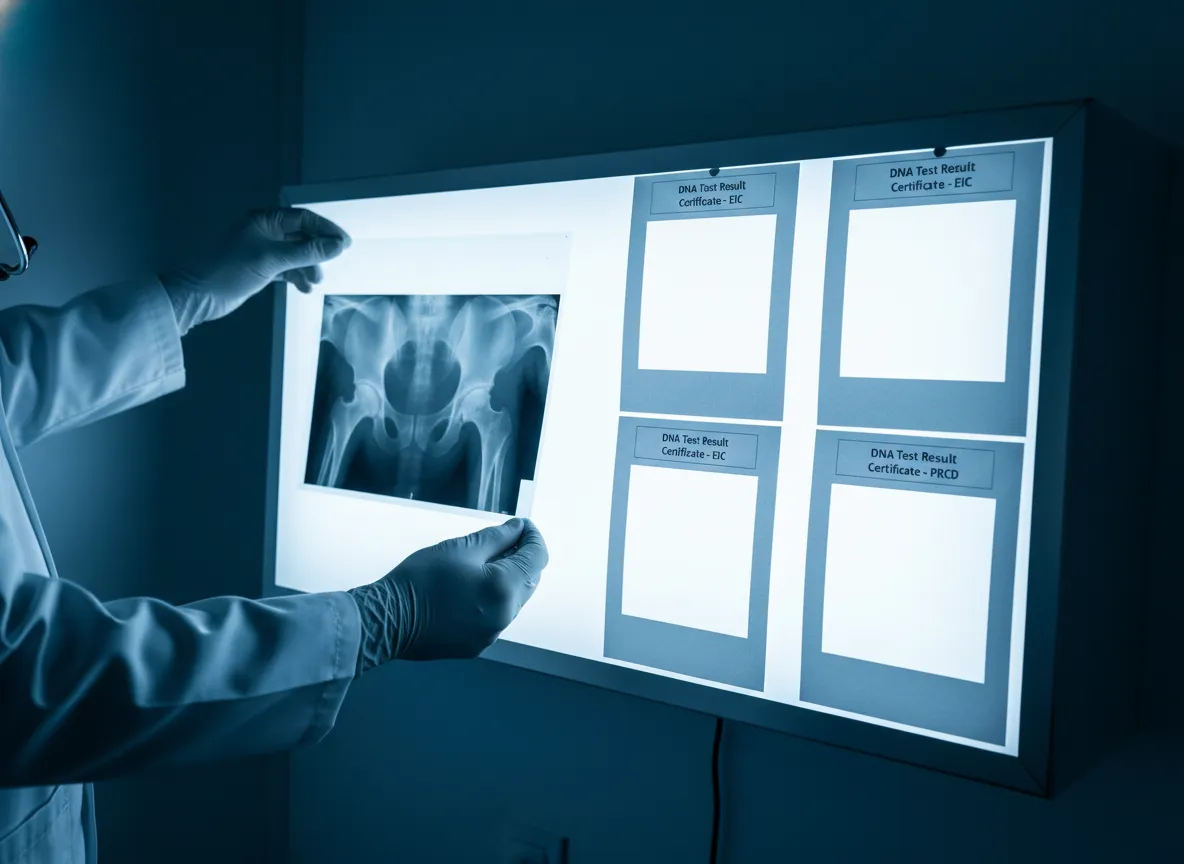 Blank x ray and missing health certificates for labrador parents