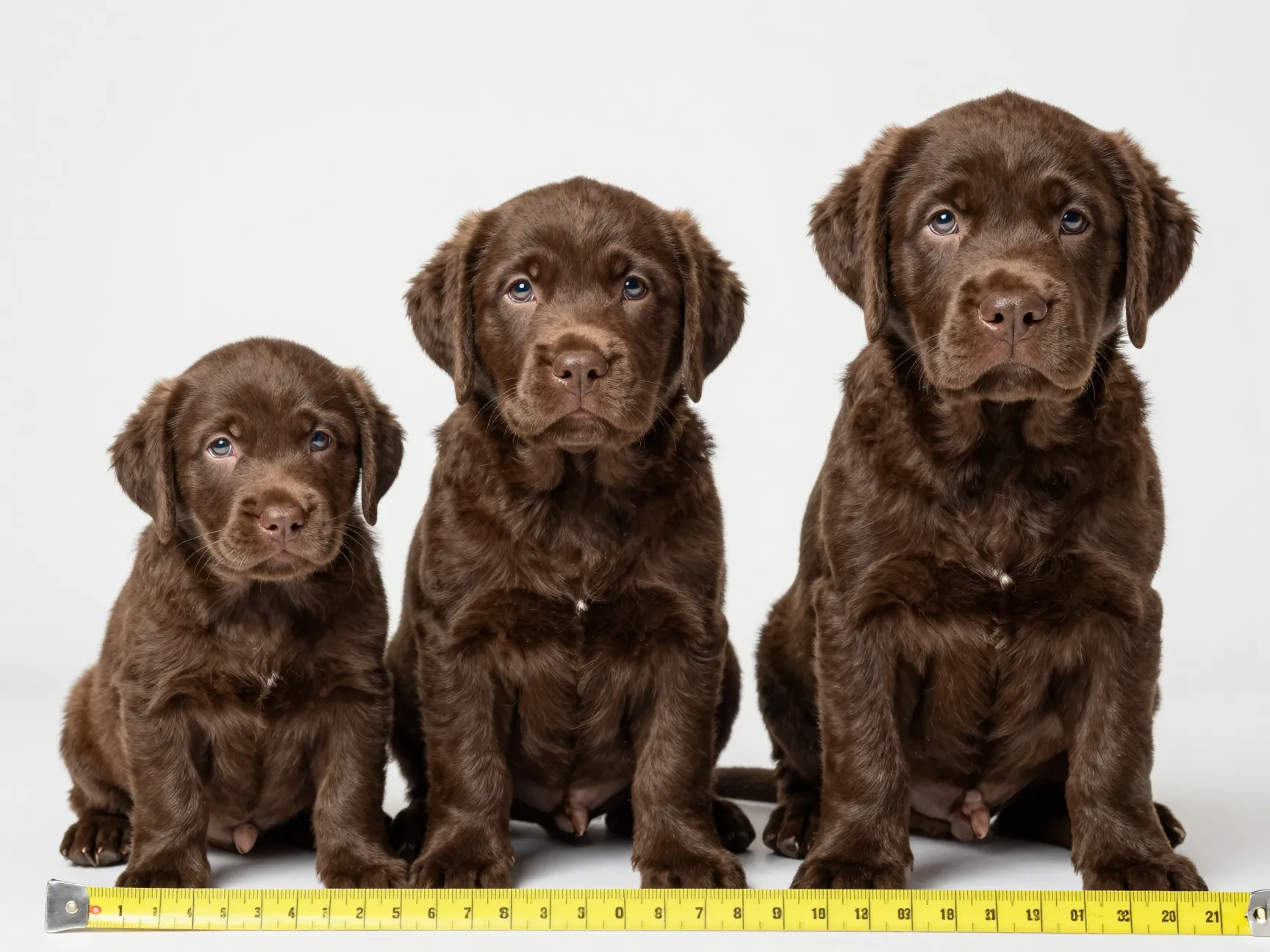 Six week old labrador puppy compared to proper ten week old