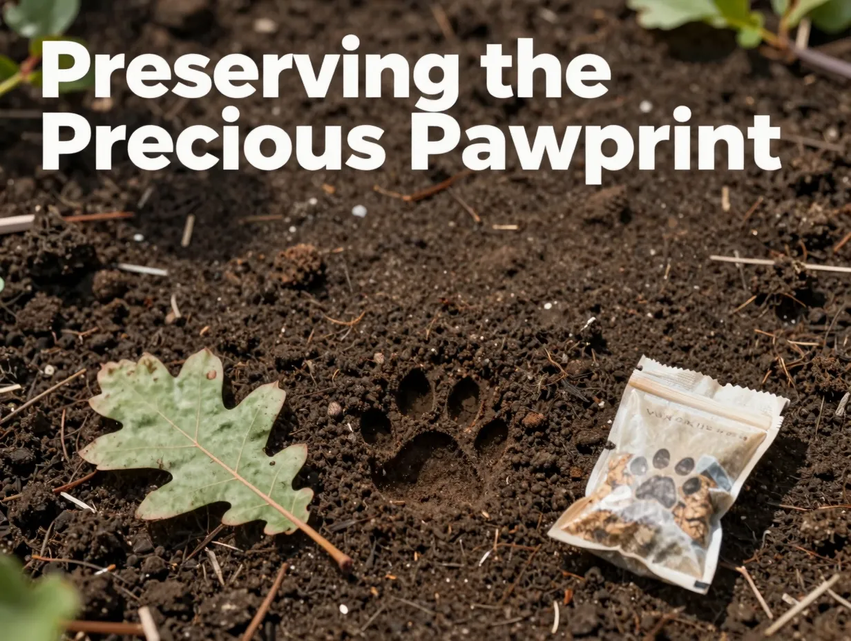 Dog paw print soil biodegradable bag oak leaf garden