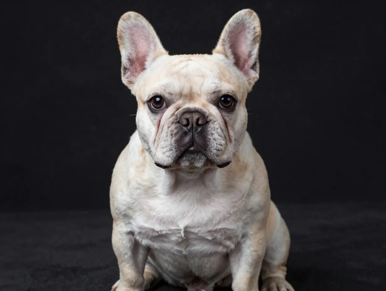 French bulldog puppy sitting with direct gaze