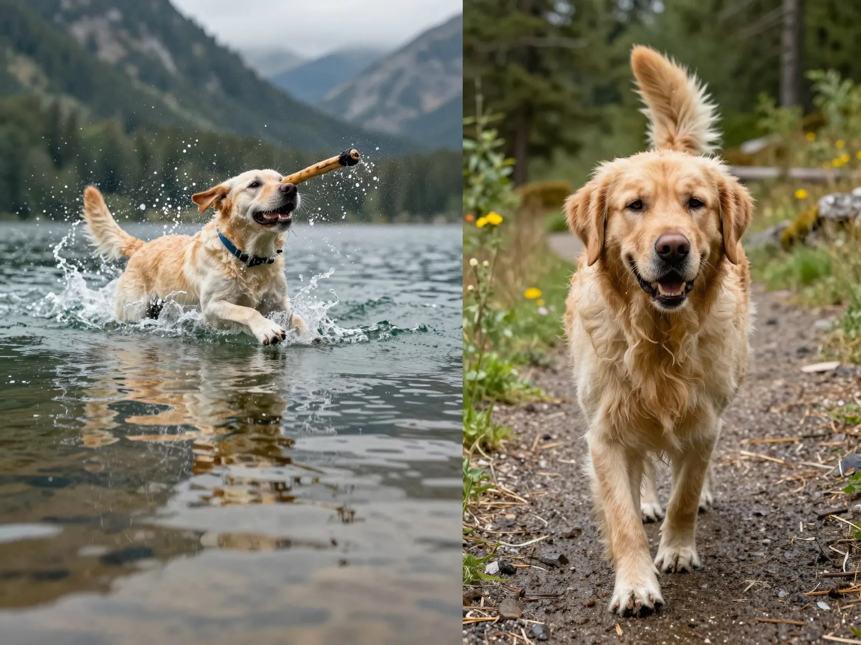 High intensity lab swimming and golden hiking exercise needs