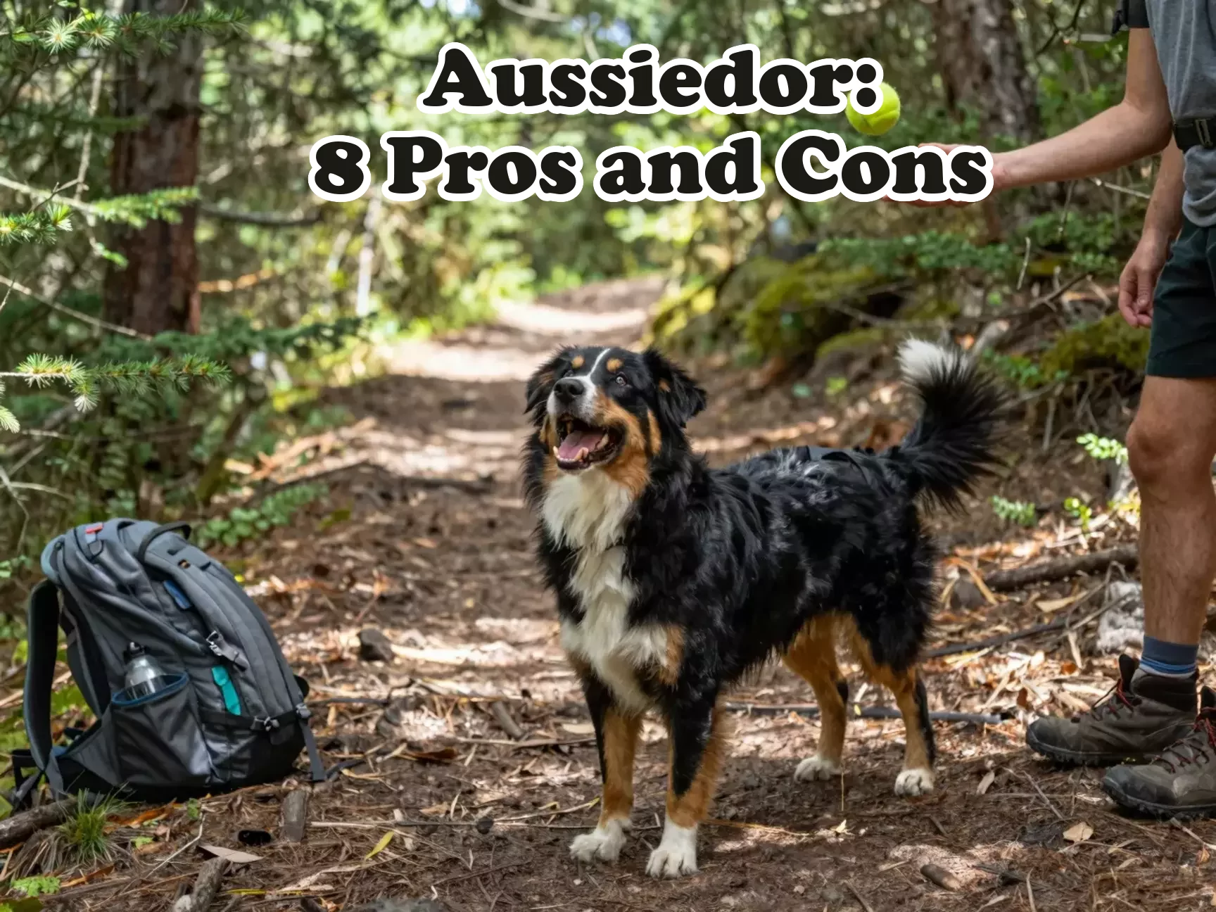 Aussiedor hiking trail active loyal companion outdoor adventure main