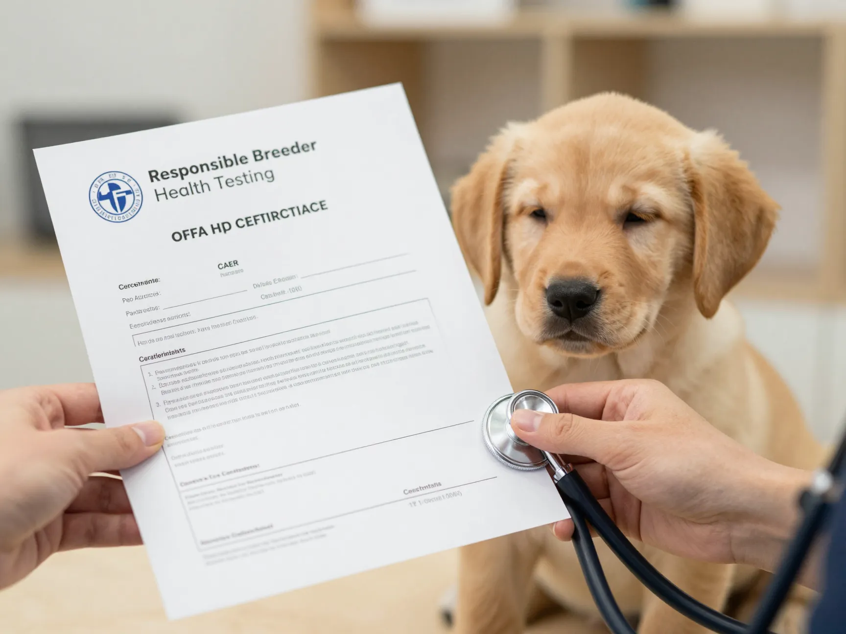 Responsible breeder health testing ofa hip certificates caer eye clearances