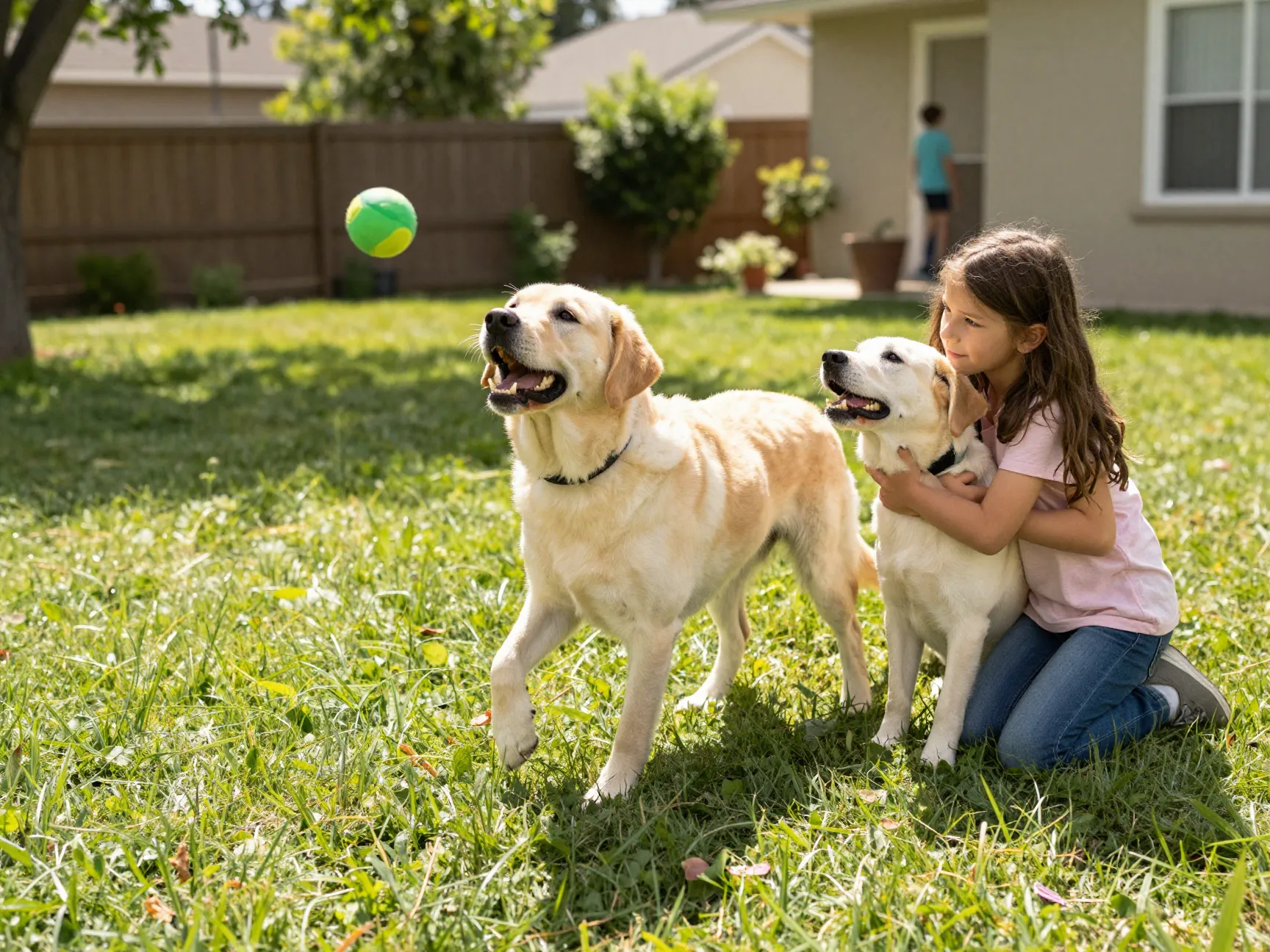 Personality temperament affectionate labrabull family dog playing children