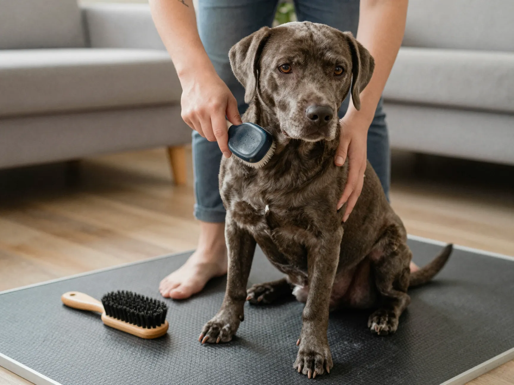 Grooming care requirements low maintenance labrabull dog basic brushing