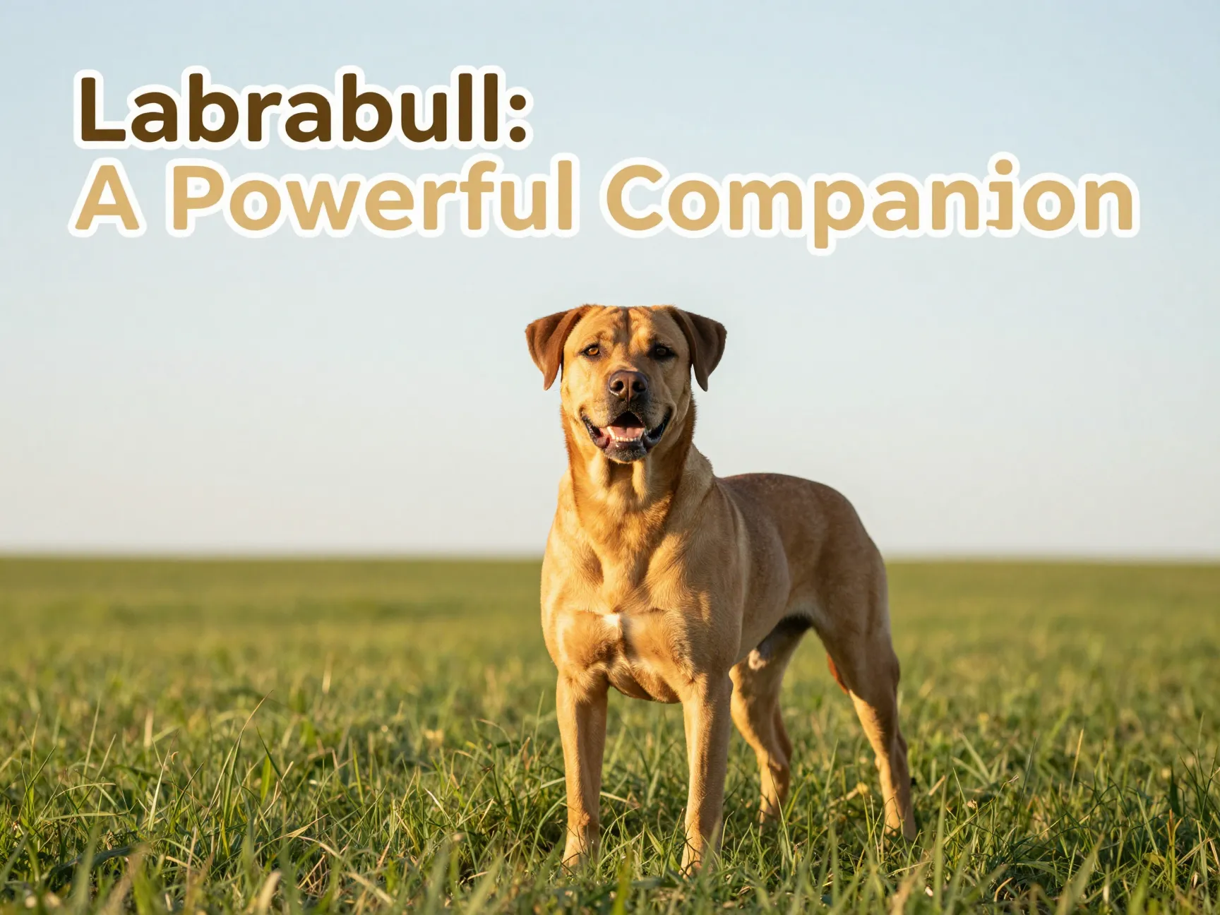 Healthy muscular labrabull dog golden hour outdoor active lifestyle