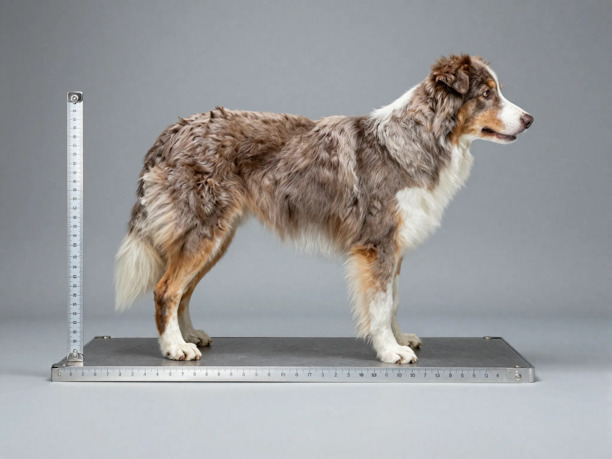 Ruler measuring four inch docked tail breed standard