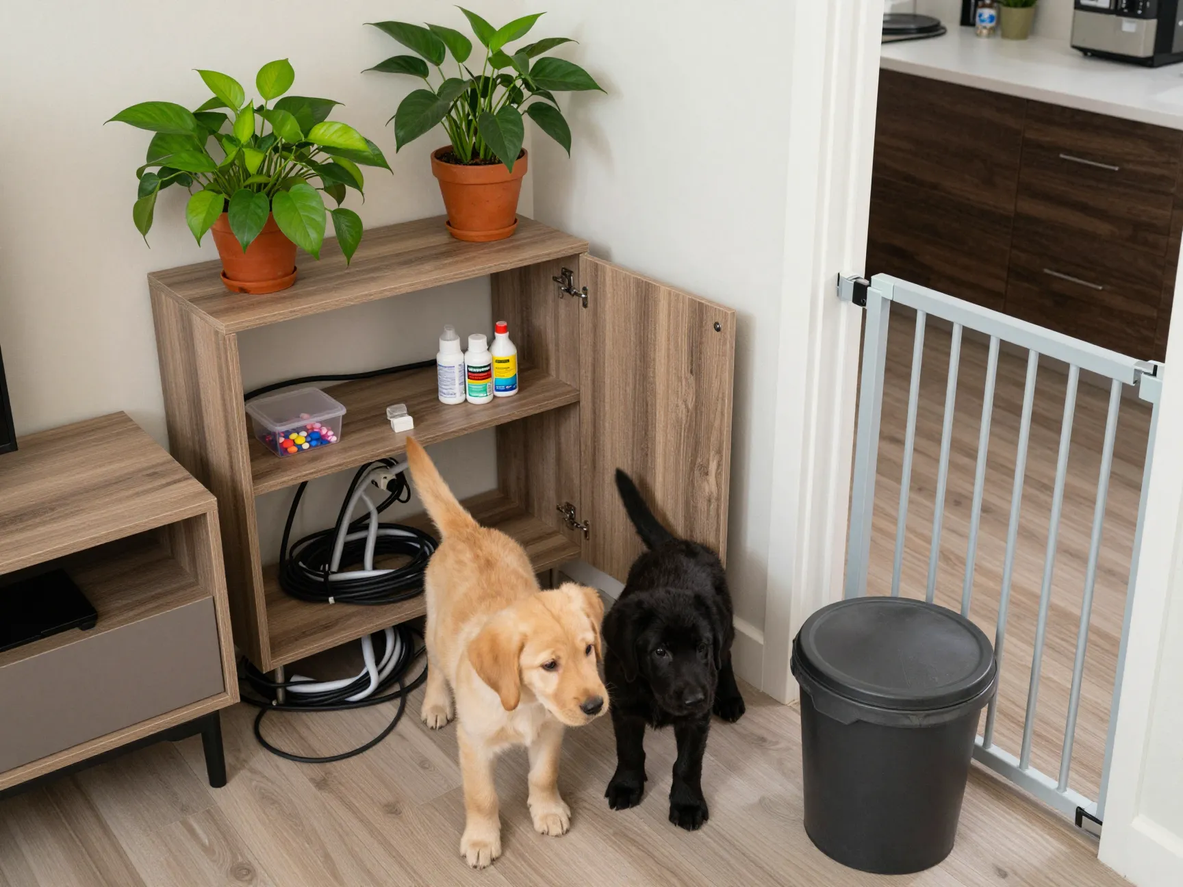 Puppy proofing a home for a labrador retriever puppy before arrival