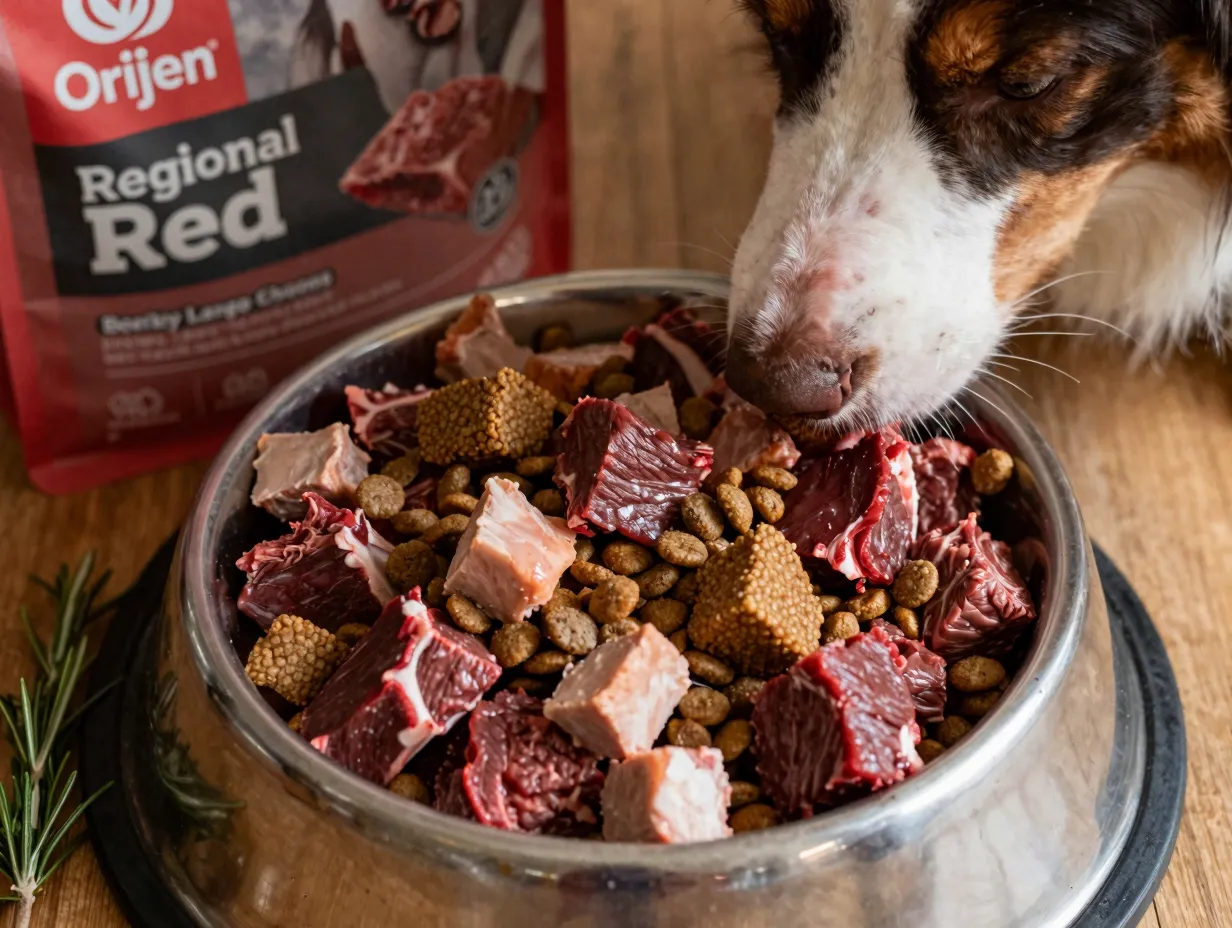 Orijen regional red raw meaty large chunks beef boar bowl