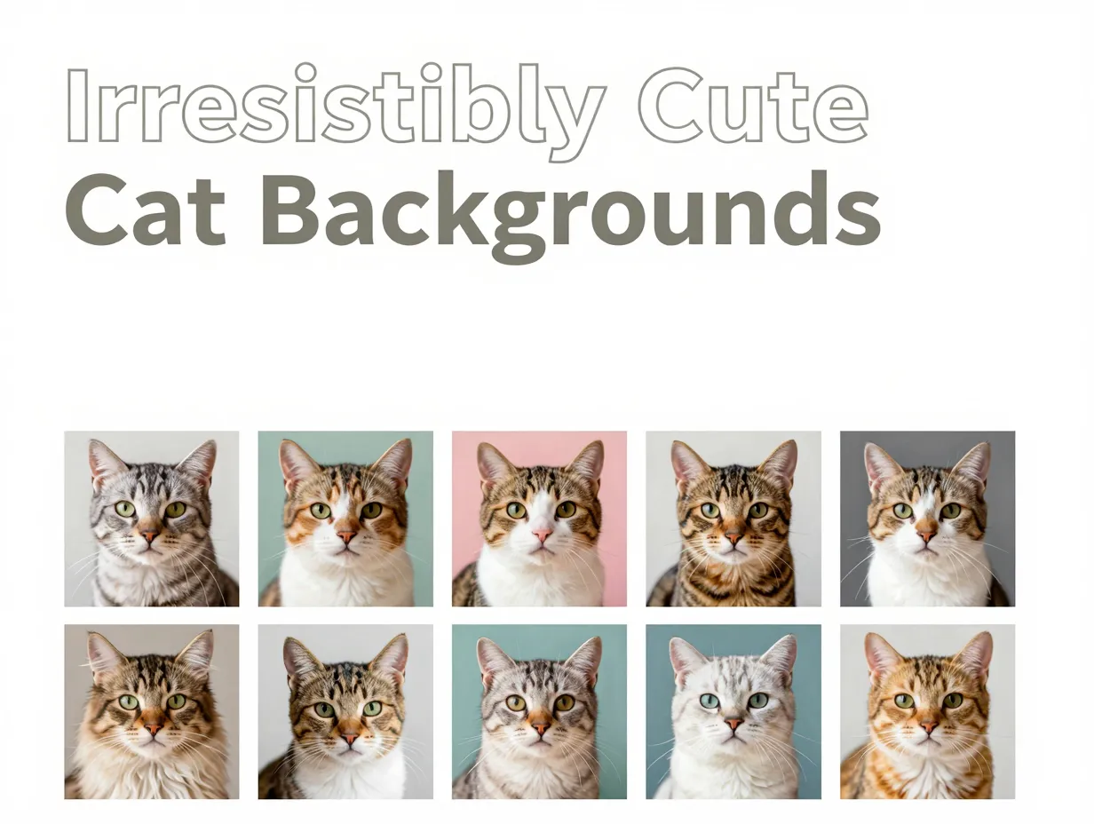 9 cute cat wallpaper styles grid flat lay digital content