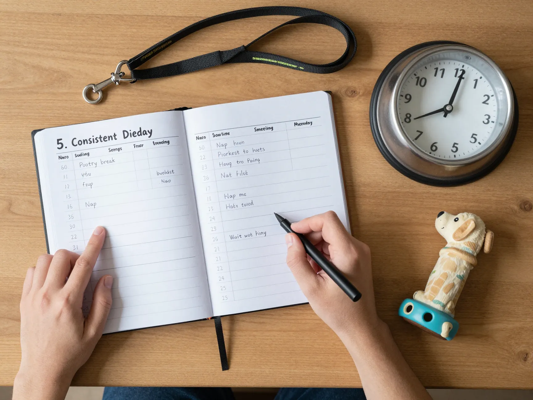Consistent daily schedule chart for yellow lab puppy feeding play crate