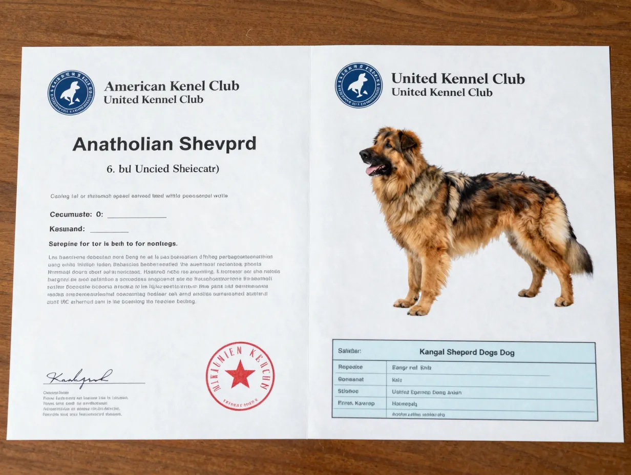 Anatolian shepherd dog certificate versus kangal ukc registration
