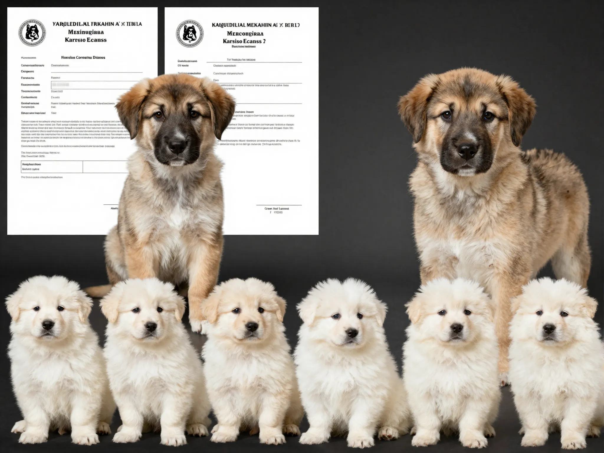Kangal puppy with turkish lineage papers versus great pyrenees puppies