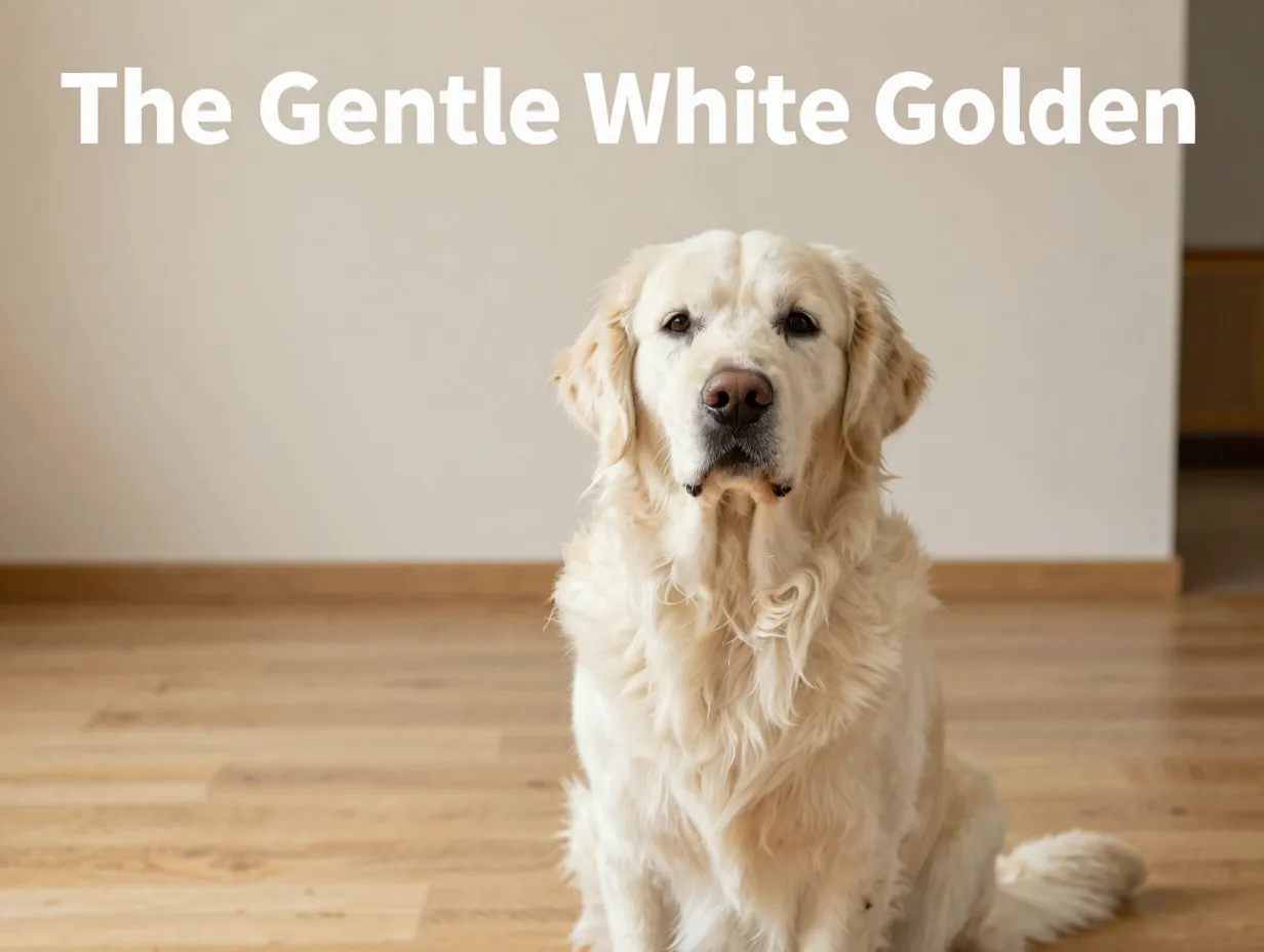 White golden retriever portrait serenity family companion trust