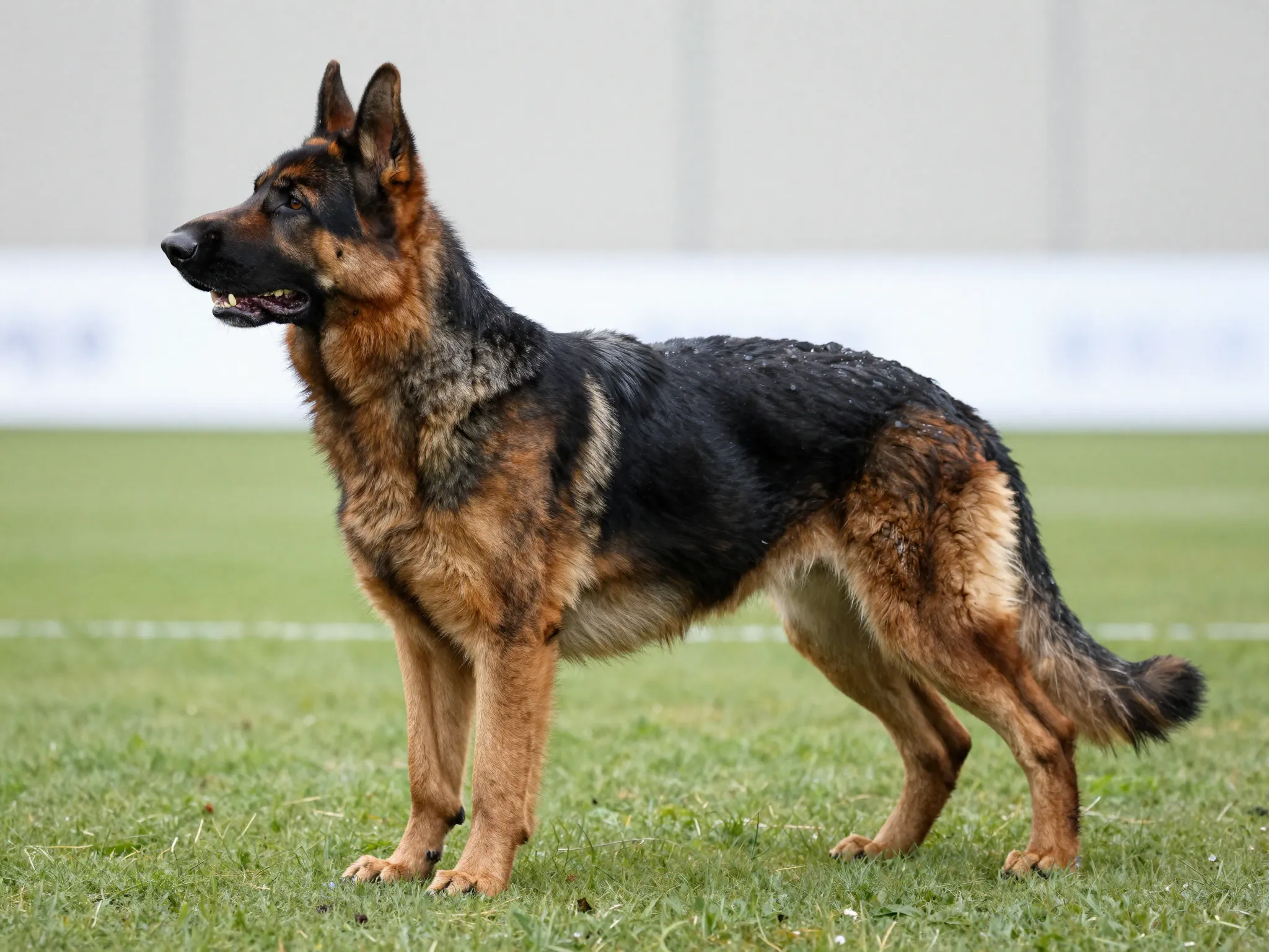 Oversized european show line german shepherd in stance
