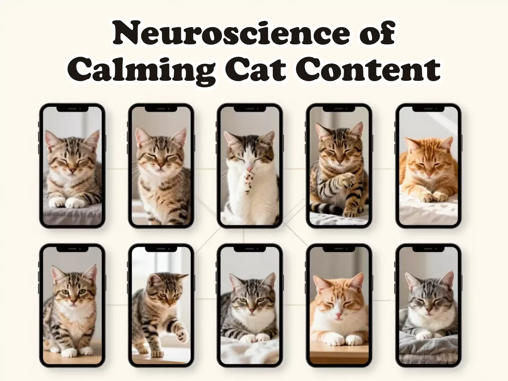 Nine cat image screens brain diagram stress relief toolkit main