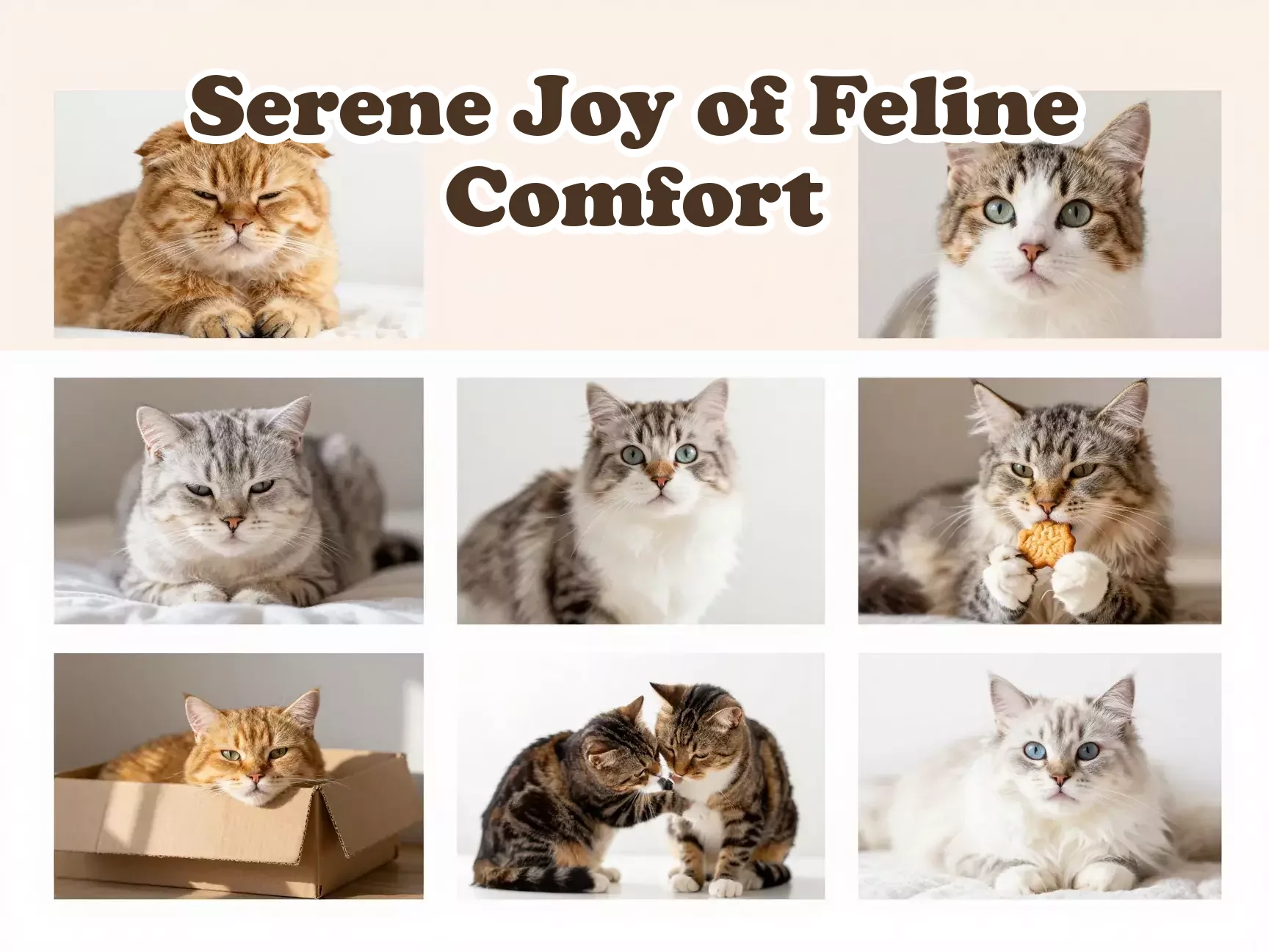 Nine cat mood boost therapeutic photo grid feline main