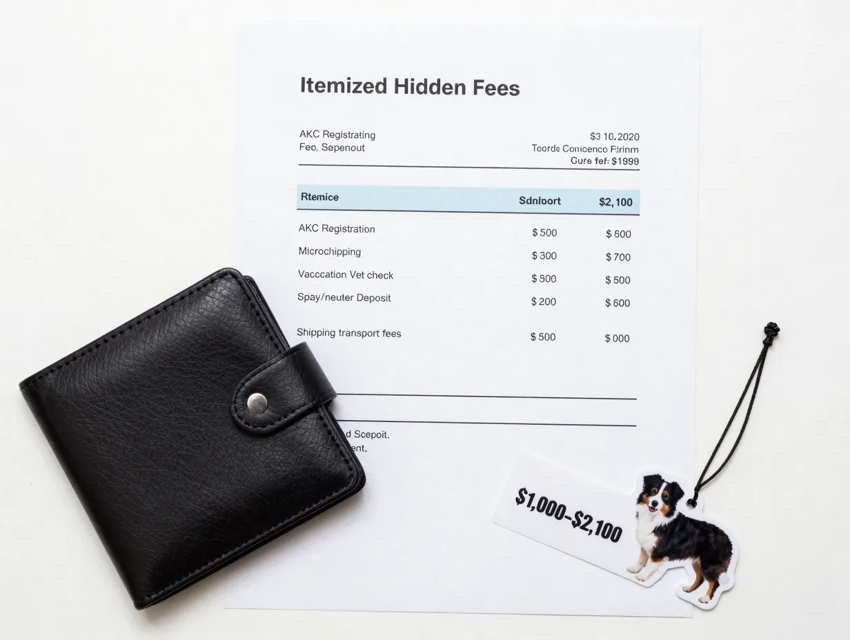 Puppy purchase itemized invoice hidden fees breakout