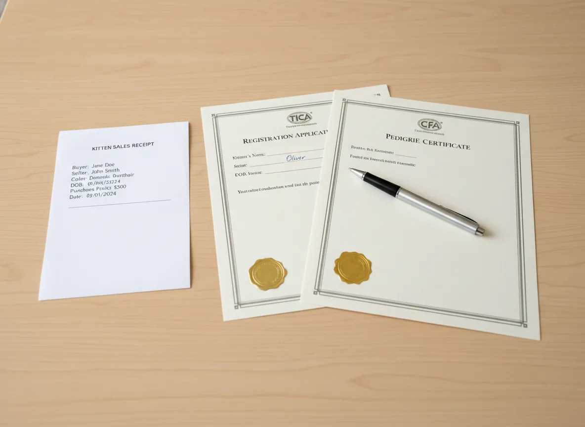 Lack of purebred tica cfa registration papers pedigree document