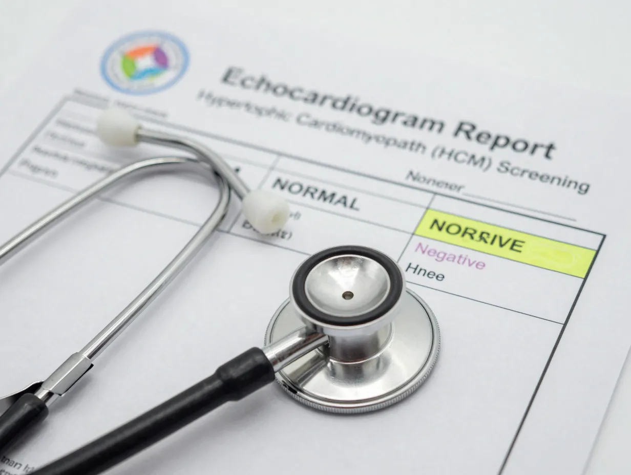 A veterinary cardiology report for a cat screening for hcm