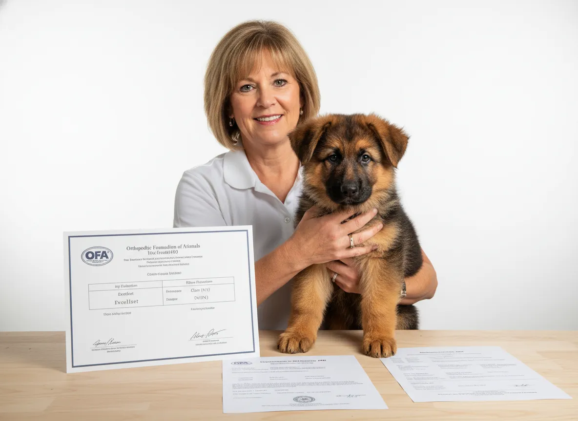 Red sable german shepherd puppy with breeder health documentation