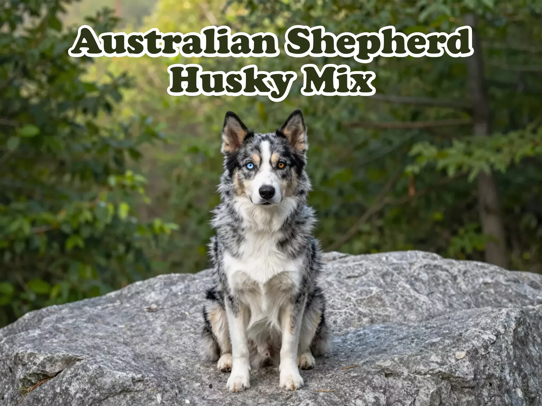 Aussie husky heterochromatic eyes merle coat outdoor adventure alert main