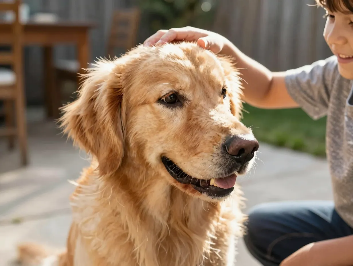 Golden retriever temperament in smaller dog with children