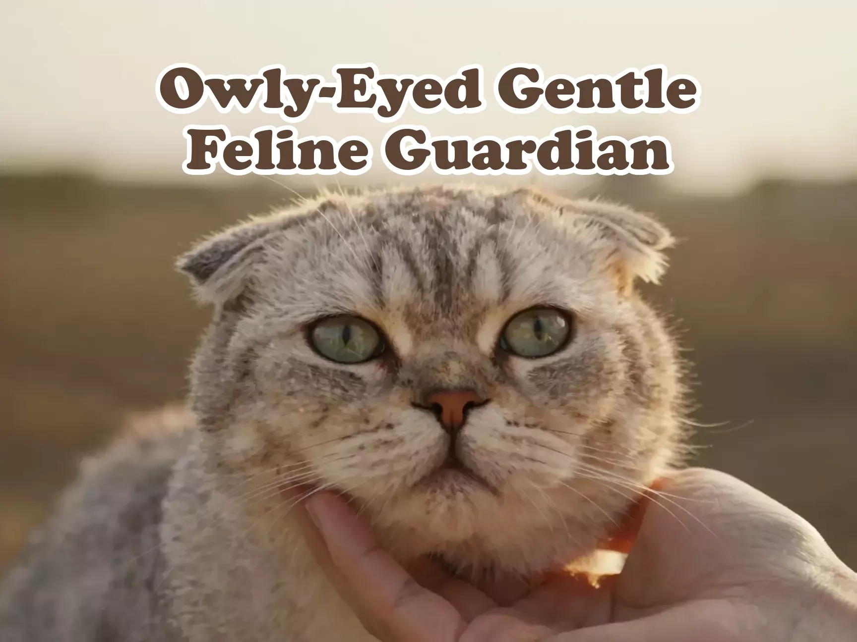 British fold cat closeup gentle hand guide ethical care main