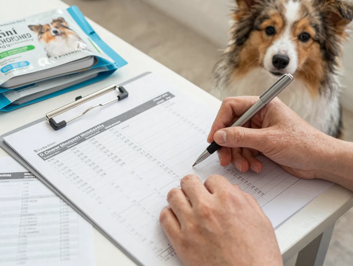 Owner budgeting with mini australian shepherd dog supplies spreadsheet