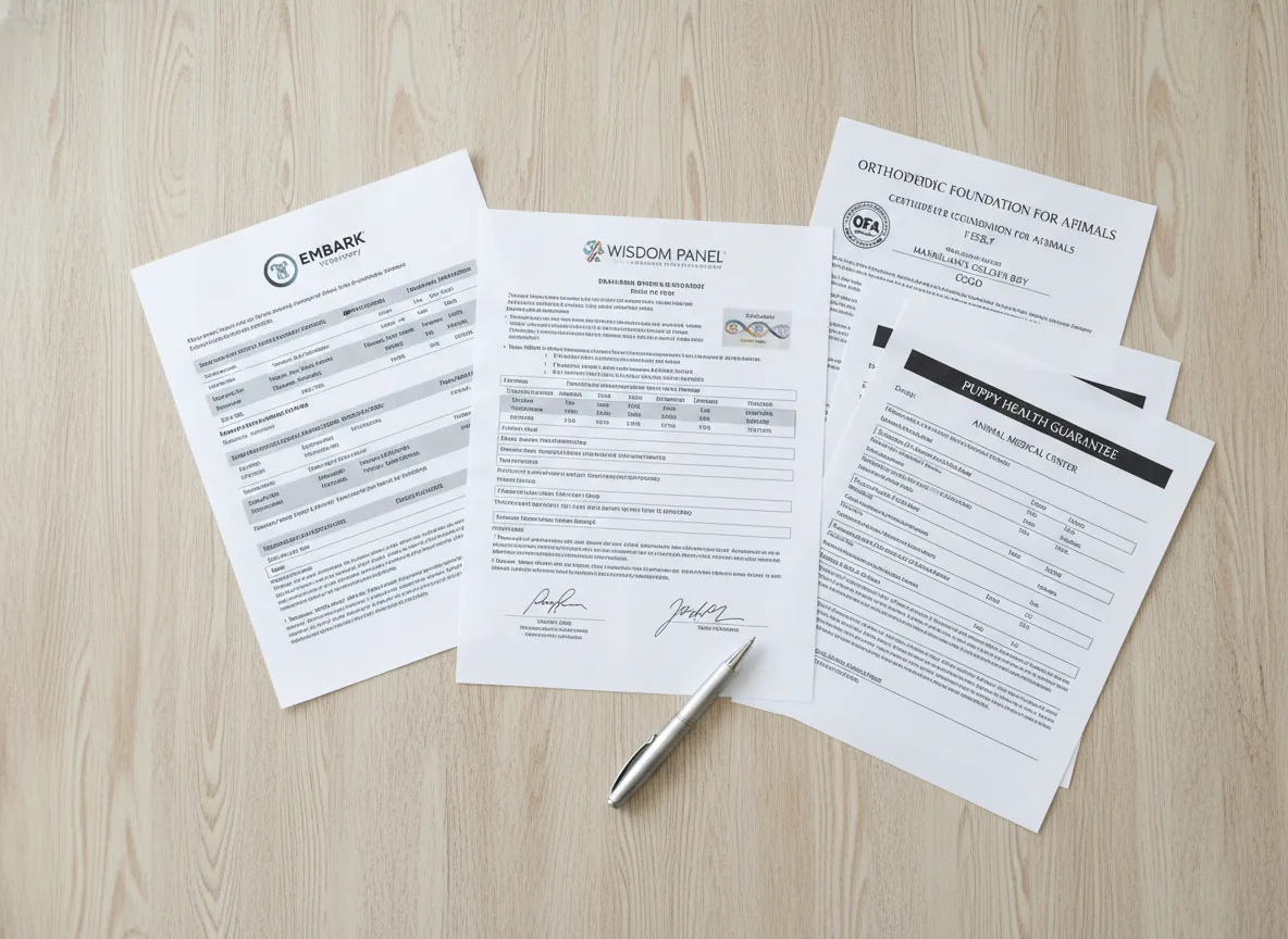 Dna health test documentation papers embark wisdom panel ofa