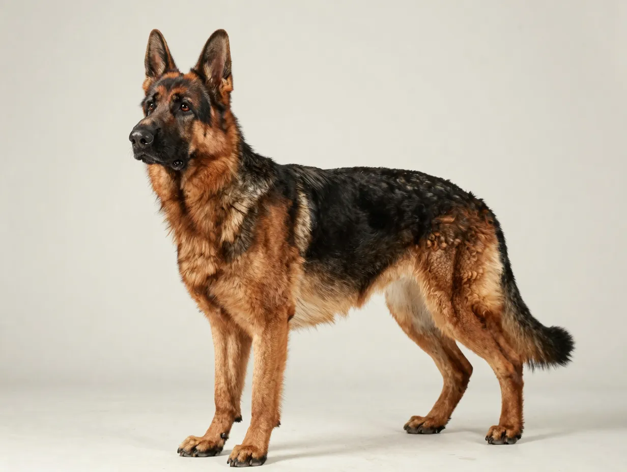 American show line german shepherd angulated roach back akc show family dog