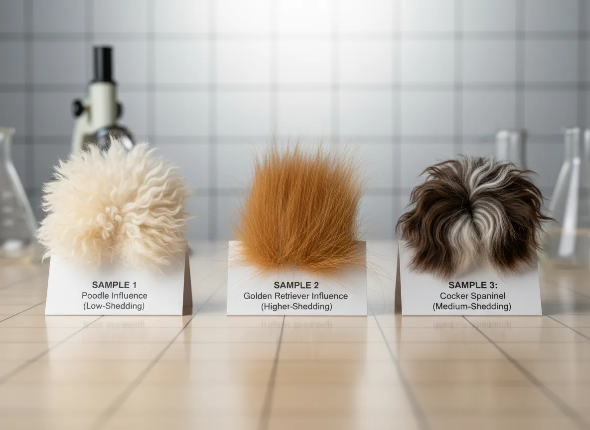 Coat shedding variability golden poodle and cocker spaniel influences