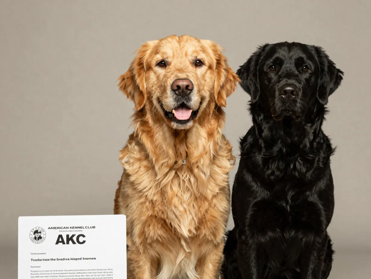 Myth purebred black golden retriever recognized by akc breed standard