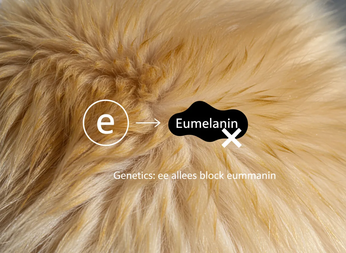 Fact genetics block eumelanin preventing black coat in purebreds
