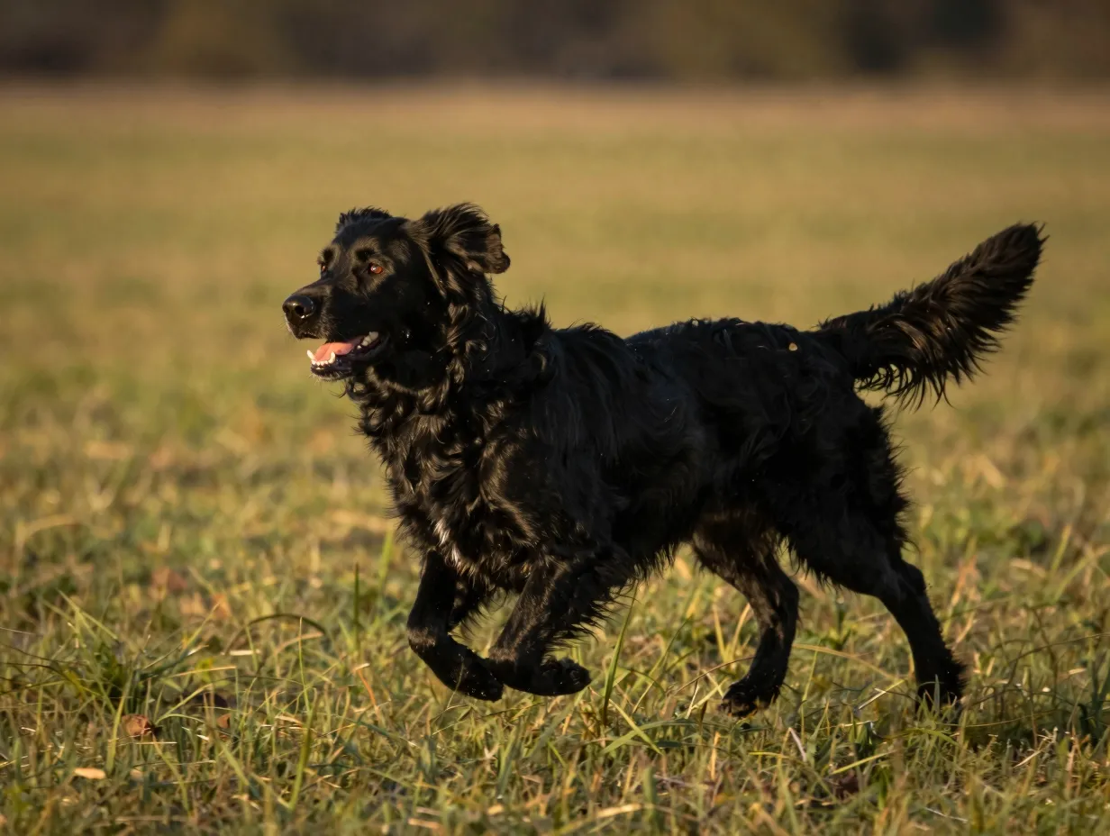 Myth black retriever seen is likely a flat coated retriever breed
