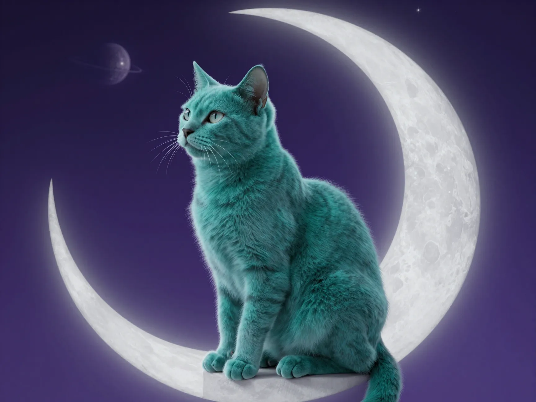 Moonlit cosmic cat