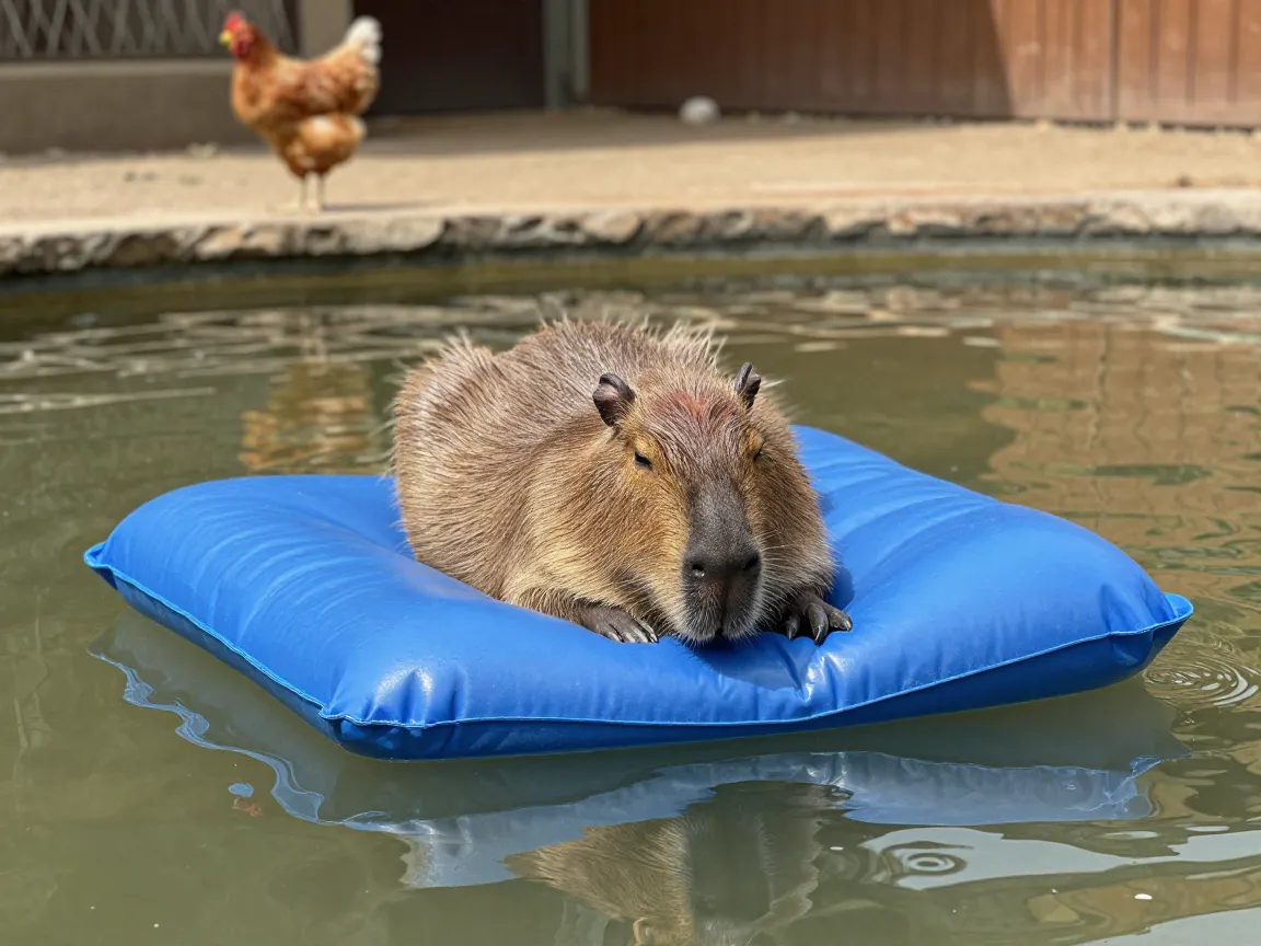 The capybara doing absolutely nothing with maximum commitment