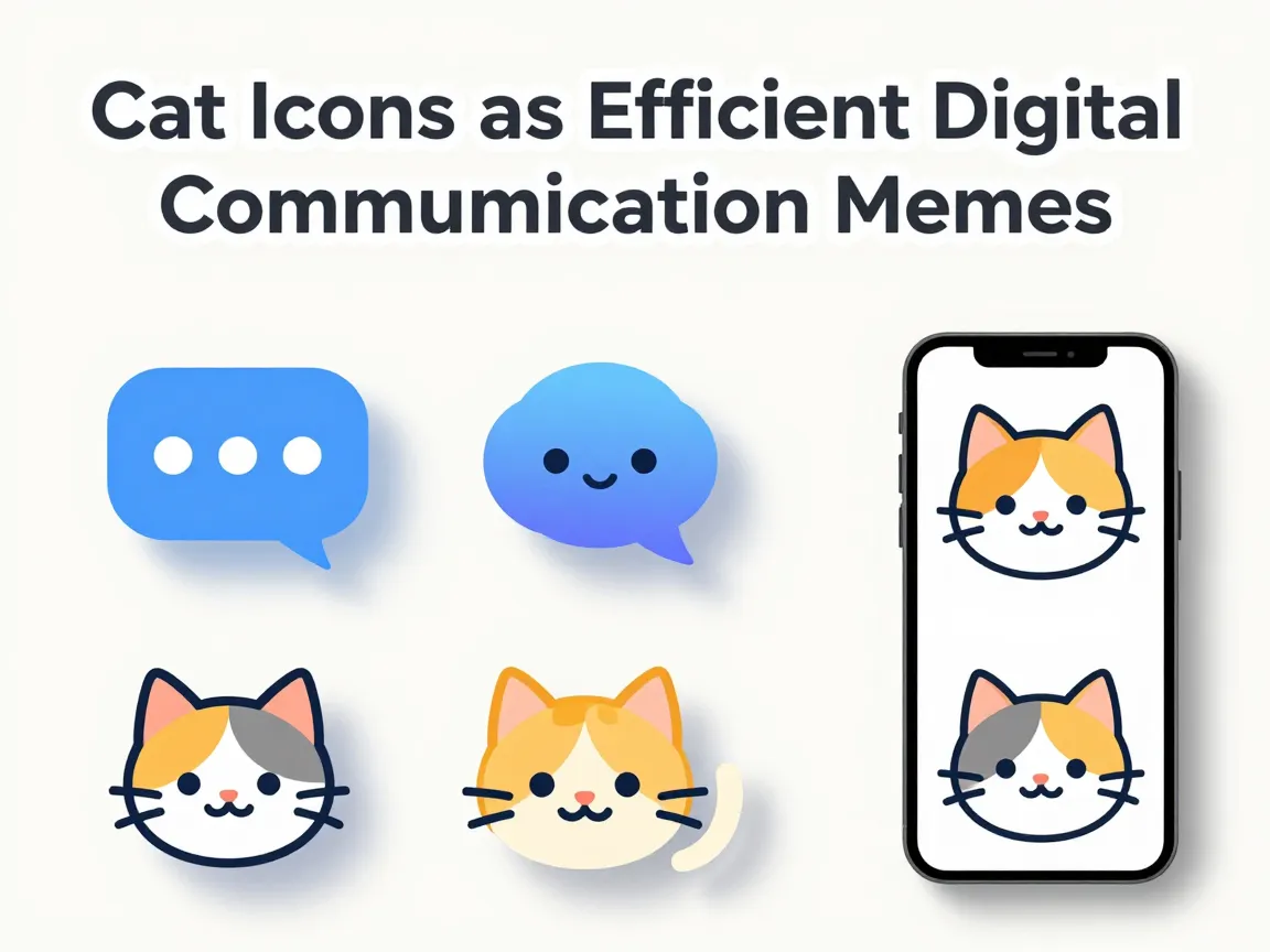 Cat icons as efficient digital communication memes
