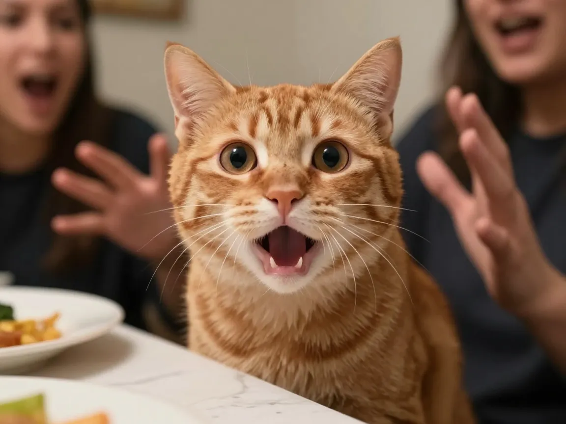 Smudge the confused screaming cat
