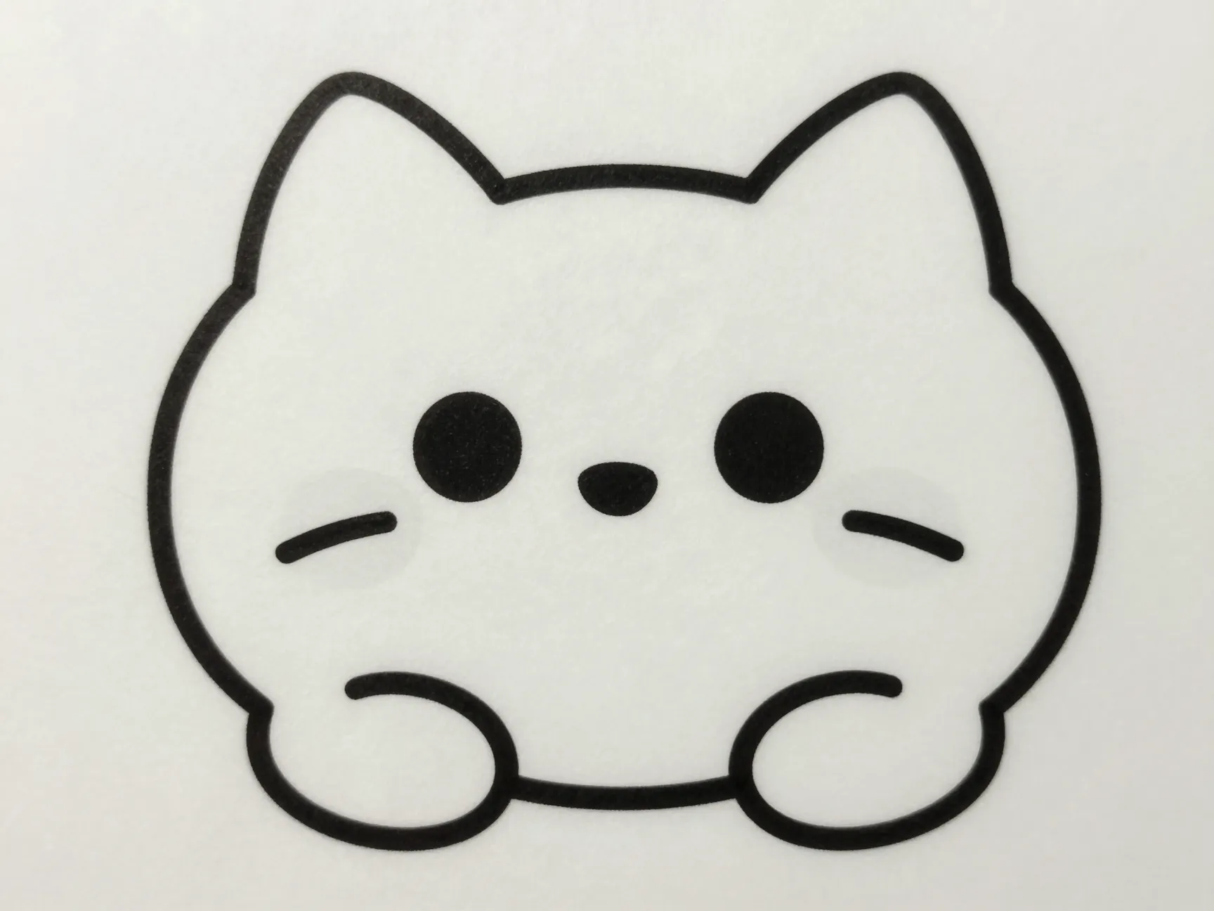 The cute circle and oval stylized black cat