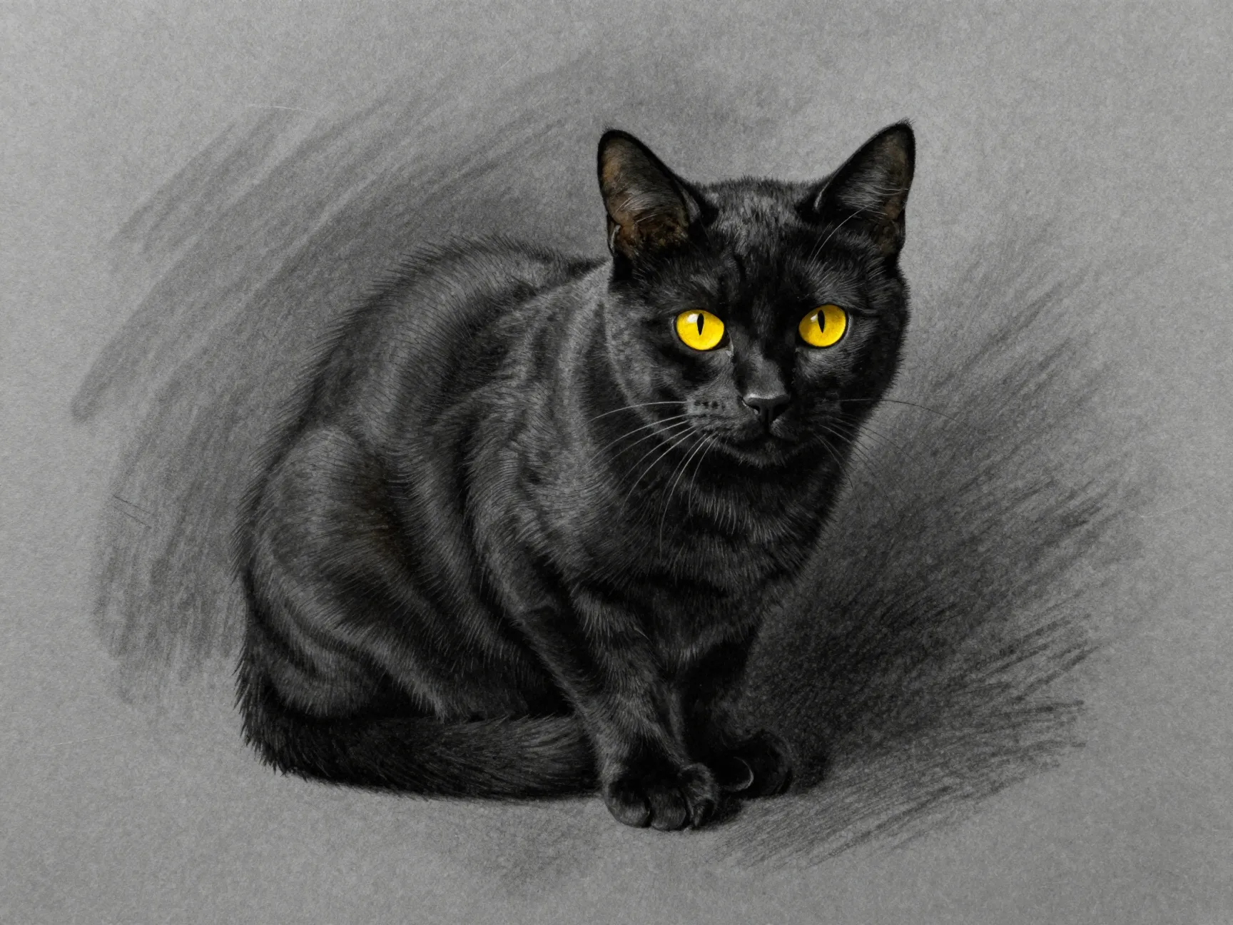The mysterious dramatic shaded halloween cat