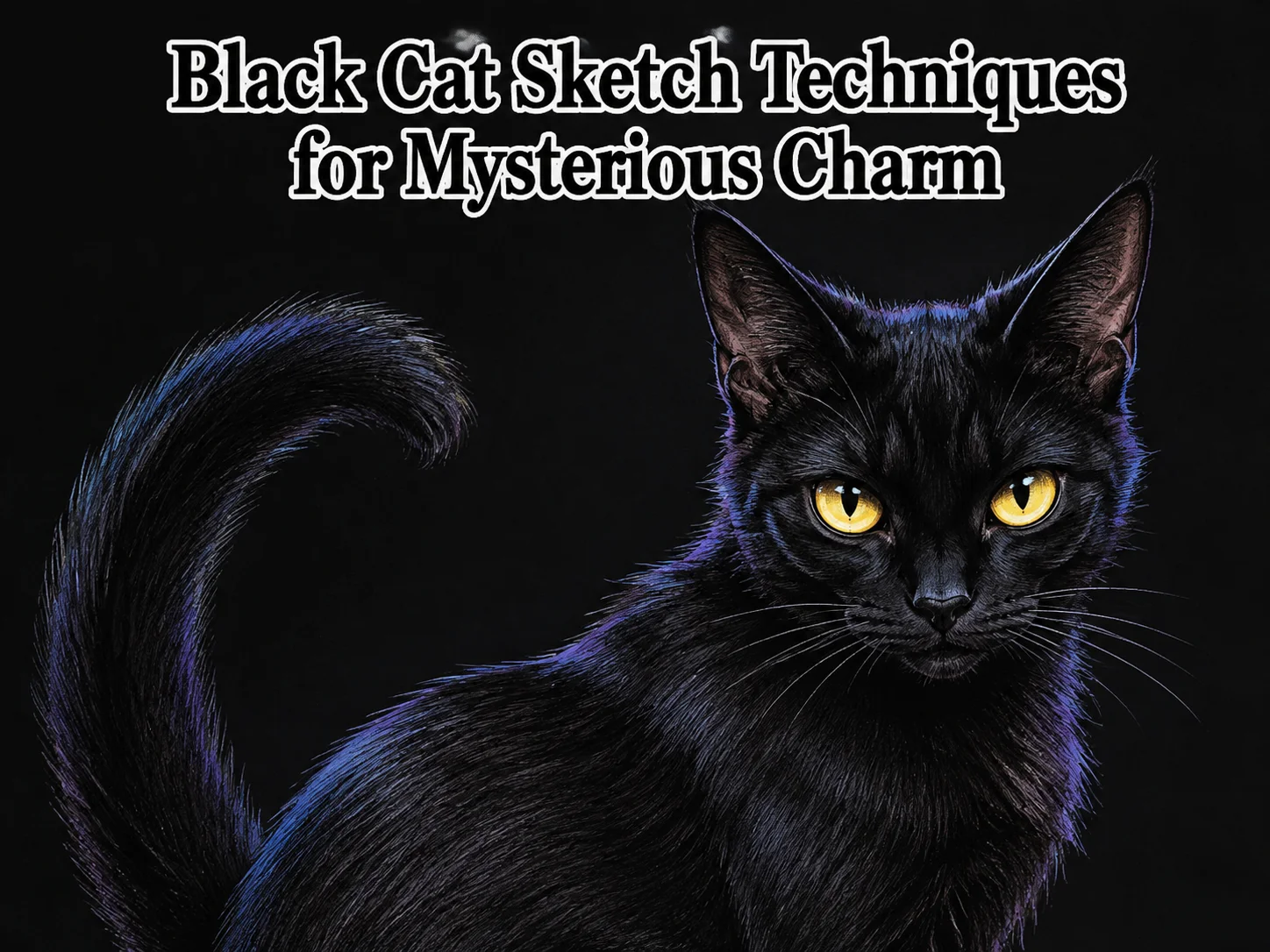 Black cat sketch techniques for mysterious charm