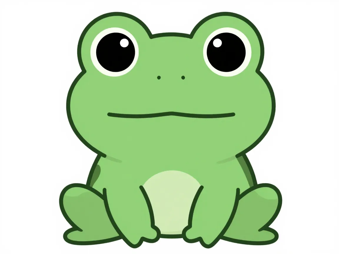 Classic chibi frog with oversized eyes