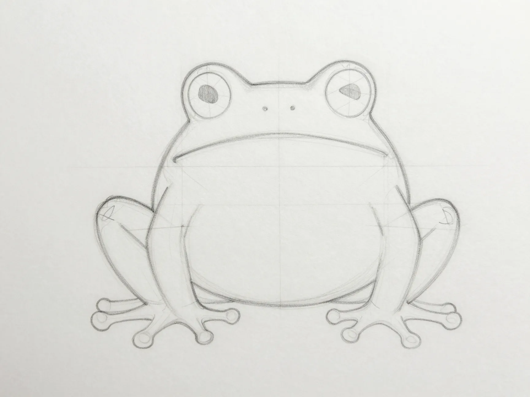 Sitting frog using the 3 shape guideline method