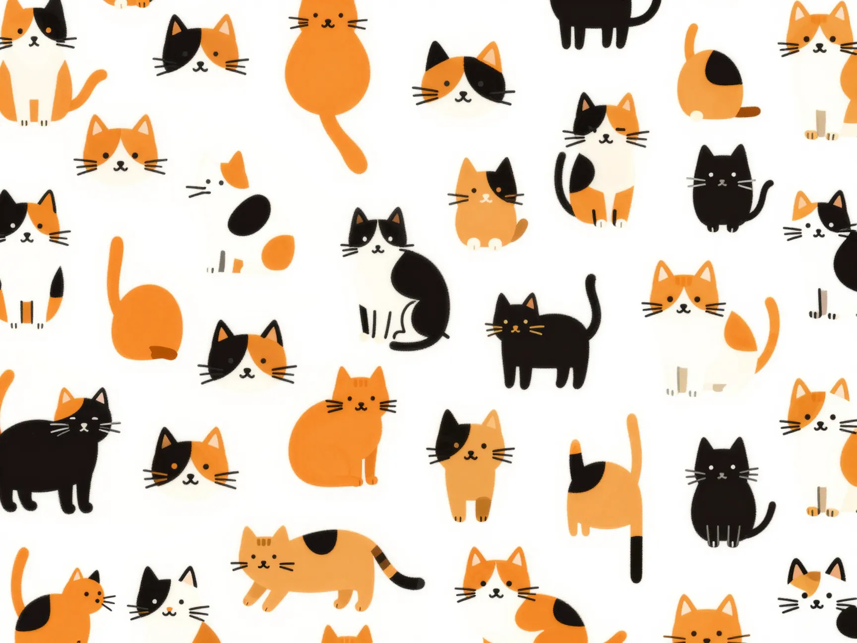Seamless doodle pattern calico wallpaper