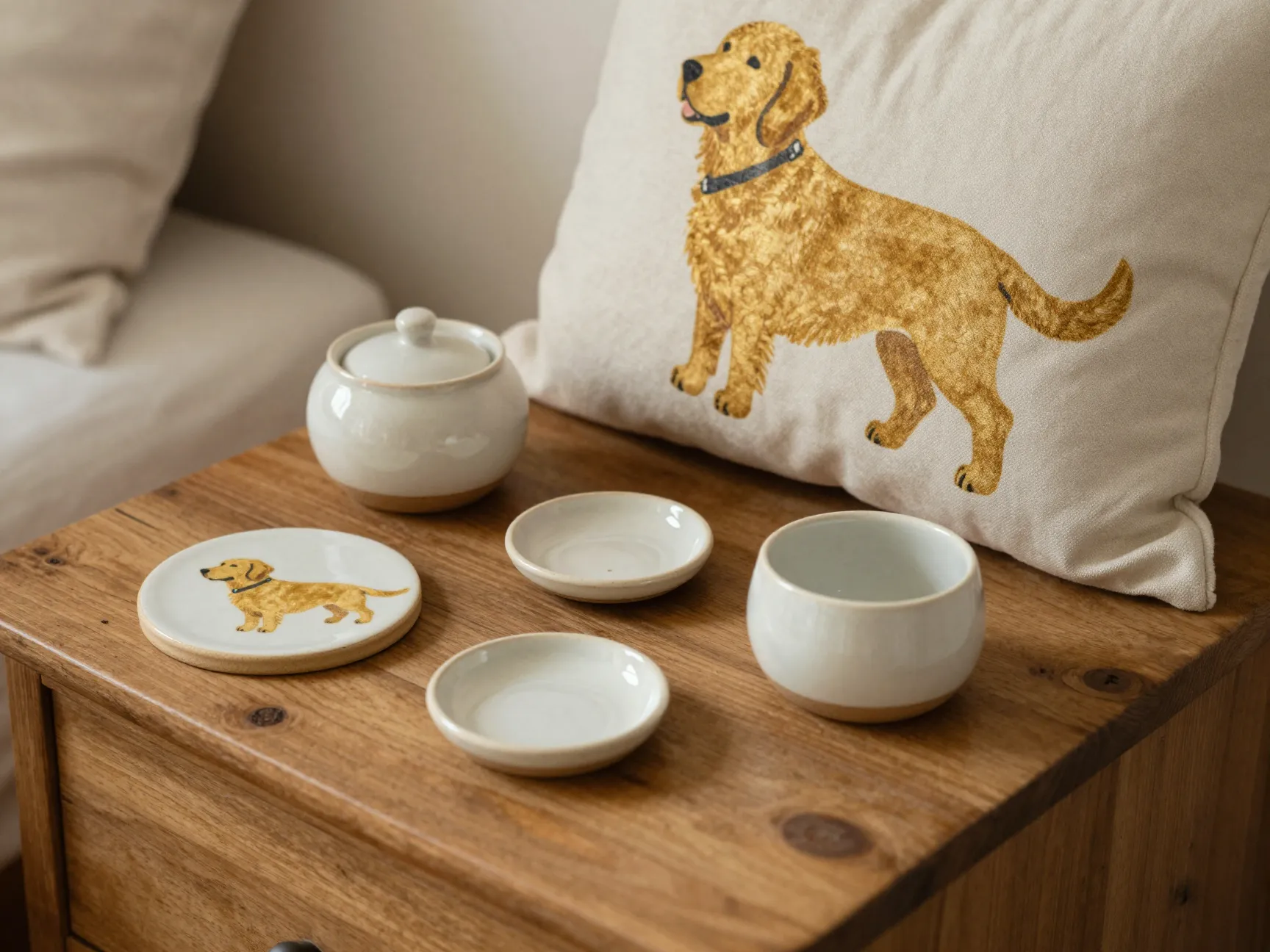 Handmade ceramic golden retriever gifts from shepherds grove and leslie gerry