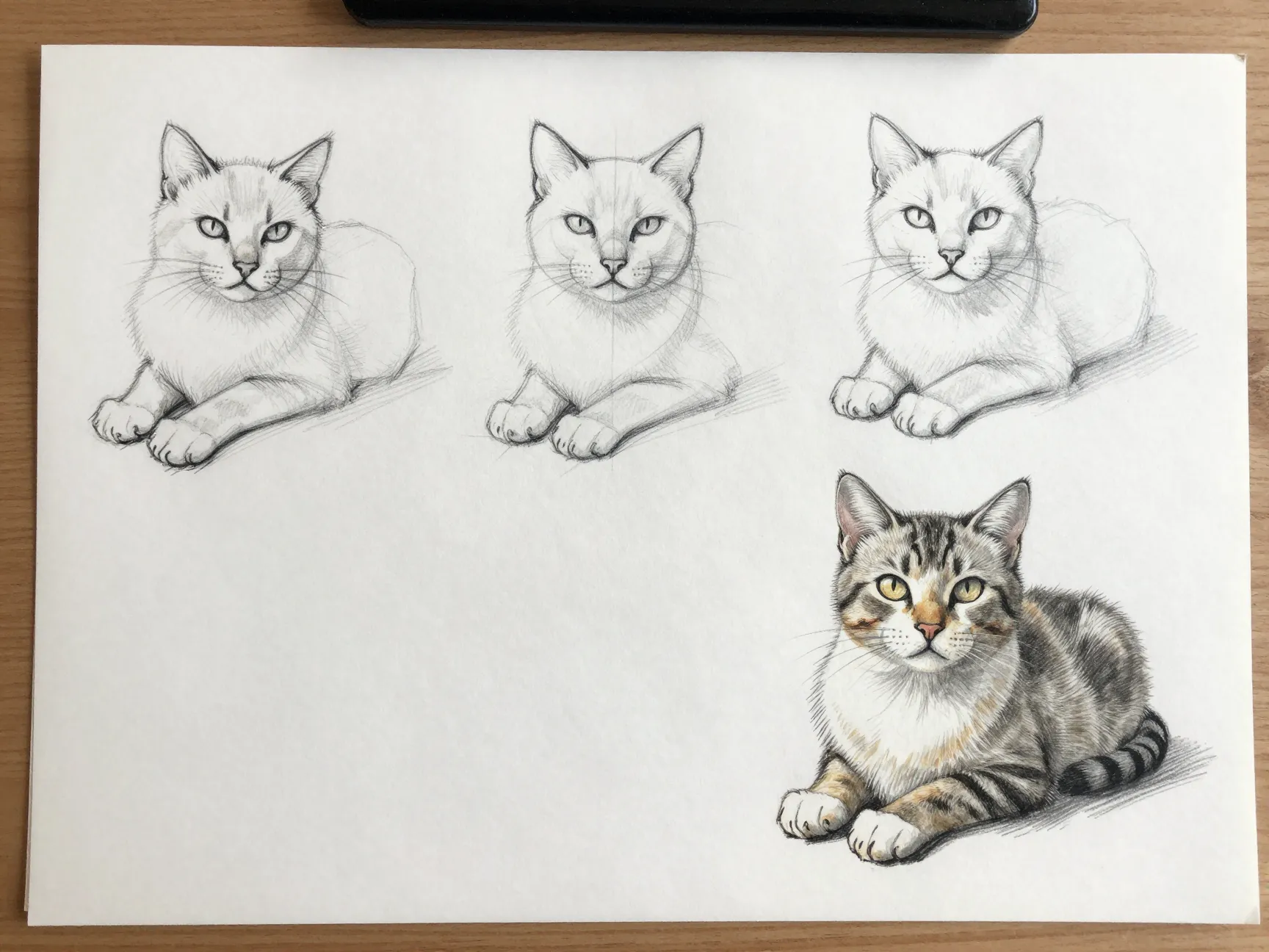 Refine in stages from loose sketch to final rendering