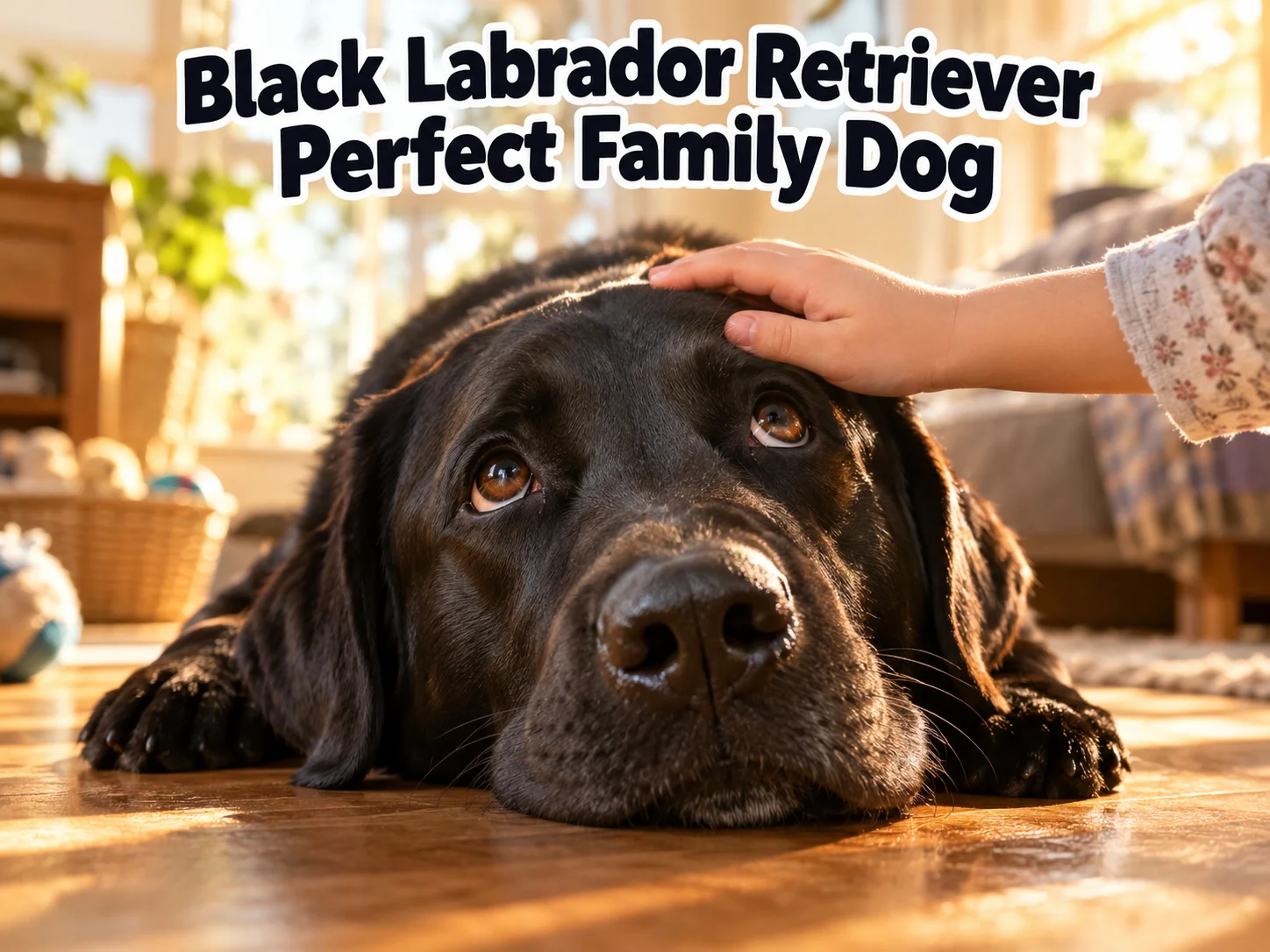 Black labrador retriever perfect family dog